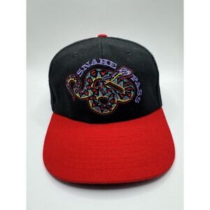 Vintage Marlboro Adventure Team Snake Pass Snapback Hat Black Red Cap 90s